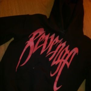 XXXTENTACION red and black hoodie
